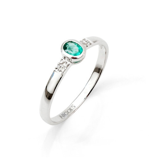 Colore dell'anniversario del diamante dell'anello di smeraldo - Smeraldo 2