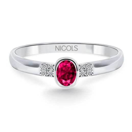 Anillo Rubí Aniversario Diamond Color - Bagues rubis