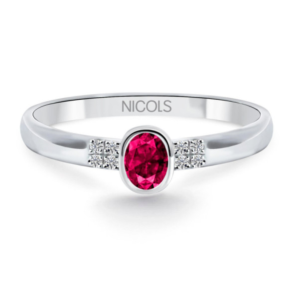Anillo Rubí Aniversario Diamond Color - Anillos de Rubí