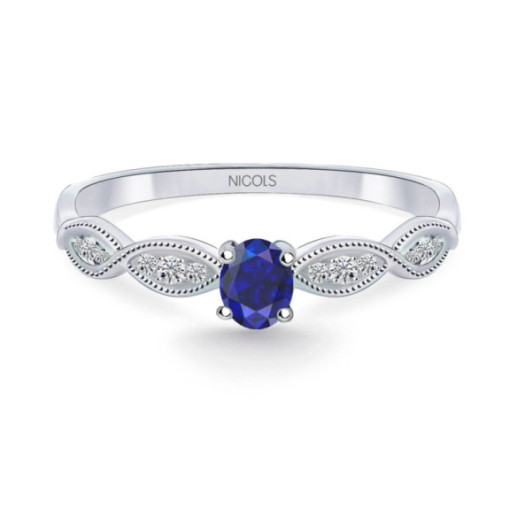 Anillo Zafiro Azul Wave - vintage-Designs