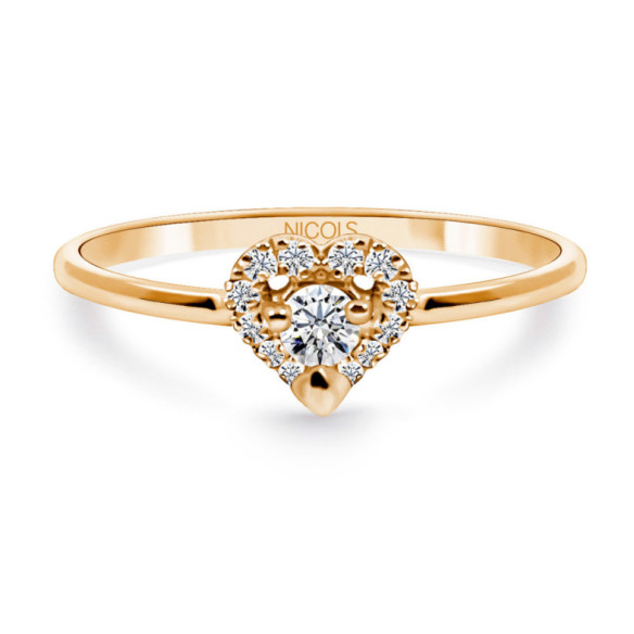 Gold-Liebes-Herz-Ring - Herzschnitt