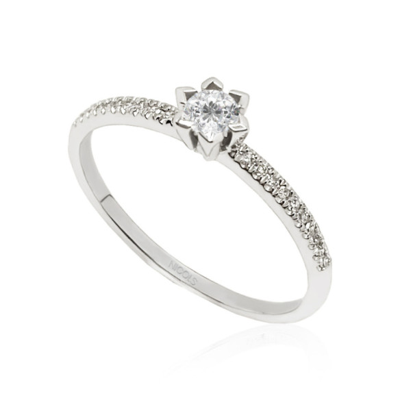 Anillo Diamantes Venus 0.17 - Talla Brillante