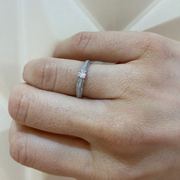 Anillo Diamantes Grace Oro Blanco - Alianzas de Brillantes