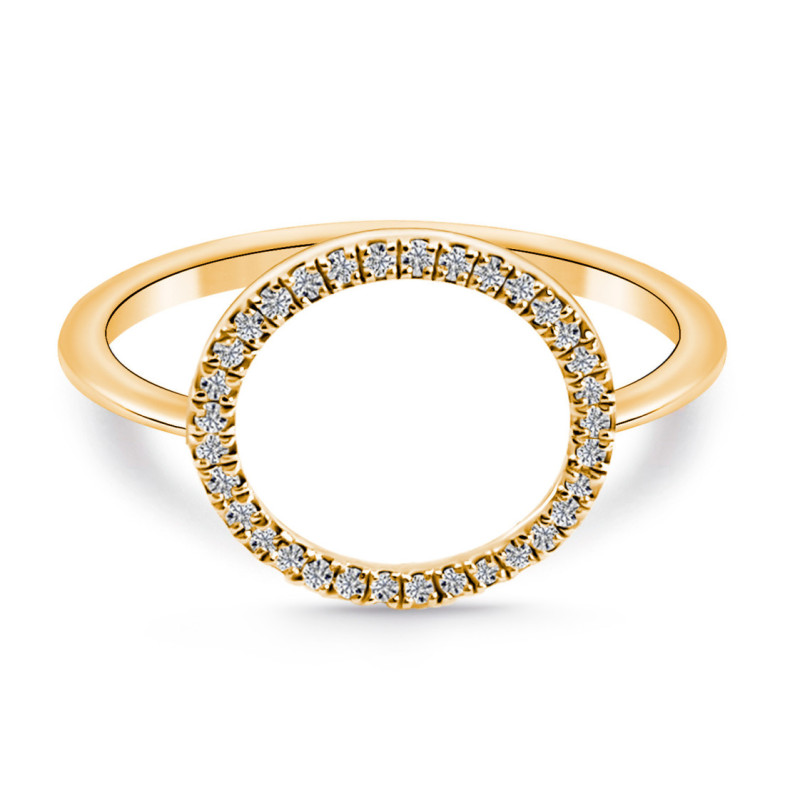 Anello in oro con cerchio mini dettagli - Anelli di diamanti