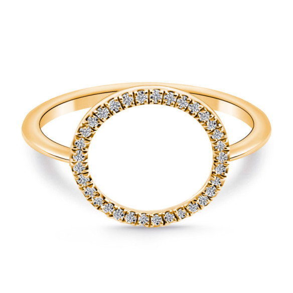 Anillo Oro Circulo Mini Details - Anillos de Diamantes