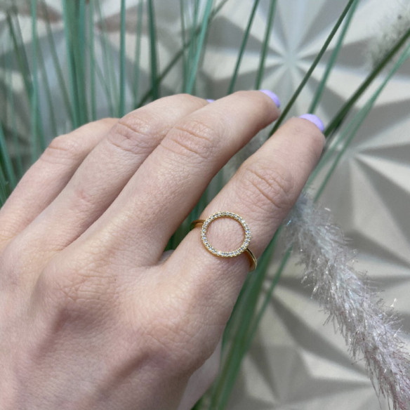 Anillo Oro Circulo Mini Details - Bagues de diamant