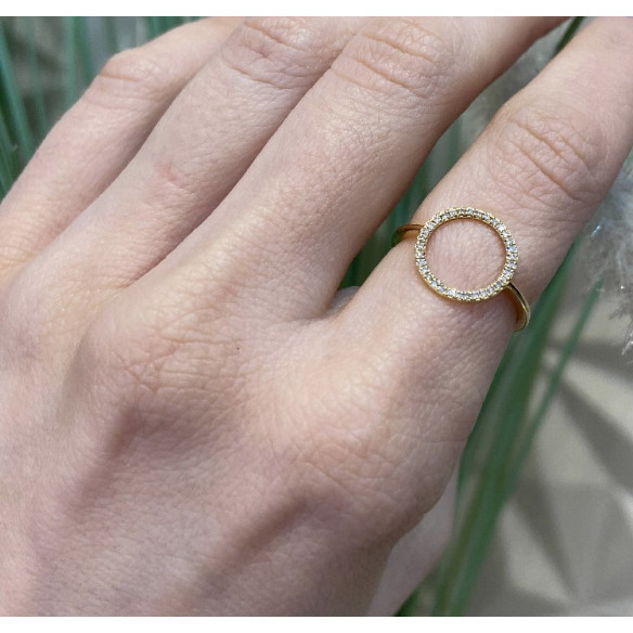 Anillo Oro Circulo Mini Details - Bagues de diamant