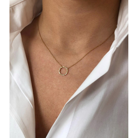 Collar Oro Aro Mini Details - Collares de Diamantes