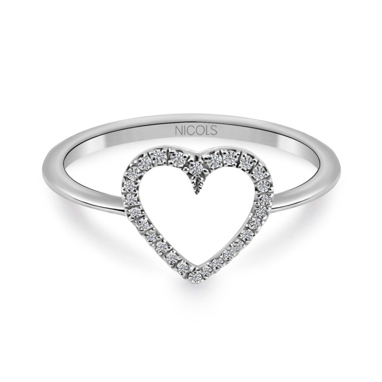 Gold ring LOVE HEART - Heart Cut