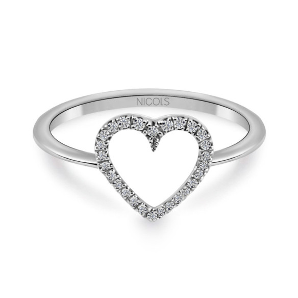 Gold ring LOVE HEART - Heart Cut