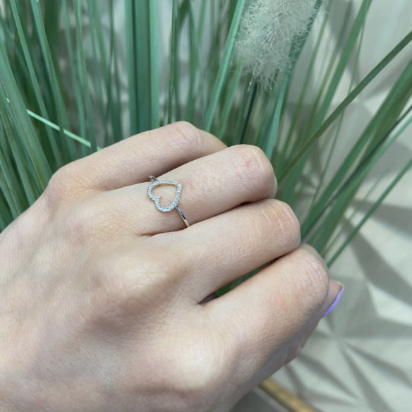 Gold ring LOVE HEART - Heart Cut