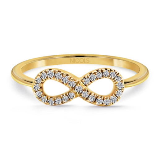Gold ring MINI INFINITY DETAILS - Diamond Rings
