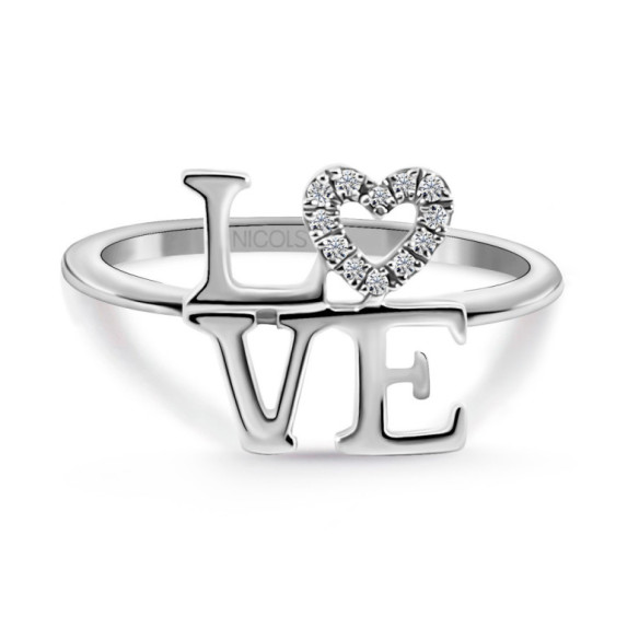 Gold ring LOVE MINI DETAILS - Diamond Rings