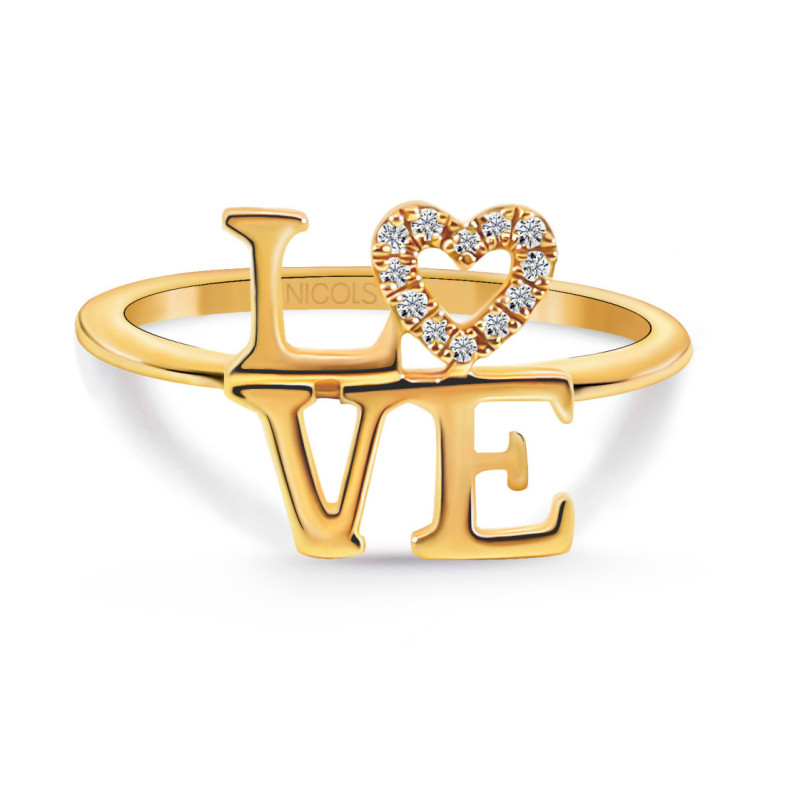 Anillo Oro Love Mini Details - Anillos de Diamantes