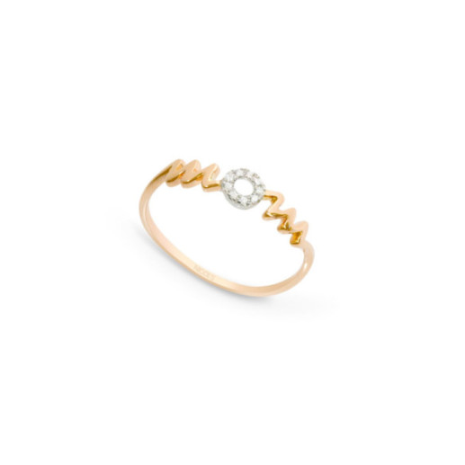 Anillo Oro Mom Mama Mini Details - Talla Brillante