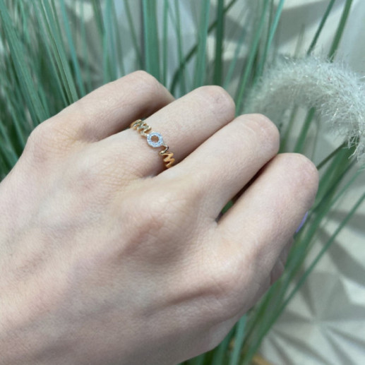 Gold ring MAMA MOM MINI DETAILS - Brilliant Cut 2