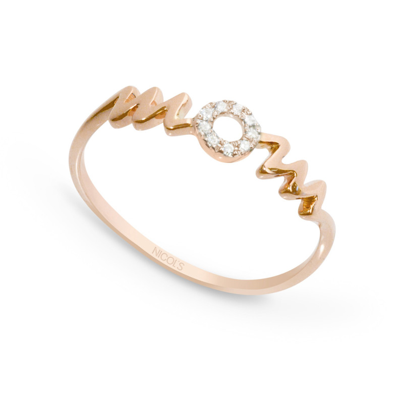 Gold ring MAMA MOM MINI DETAILS - Diamond Rings