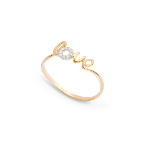 Anillo Oro Love Mini Details - Talla Brillante