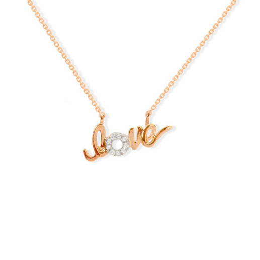 Colar de diamantes com mini detalhes Love - Colares de diamantes