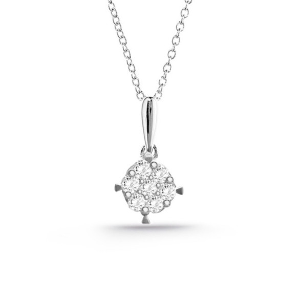 Gardenia Diamonds Necklace 0.10 White Gold - Diamond pendants