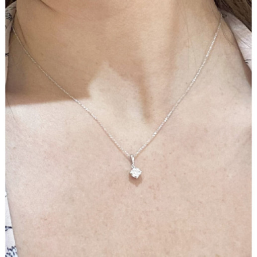 Colar Diamante Gardenia 0.10 Ouro Branco - Pingentes de diamantes 2