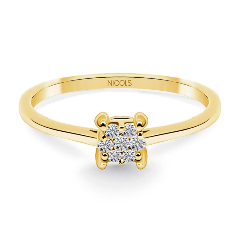 Anillo Diamantes Gardenia 0.10 Oro Amarillo - diseños actuales