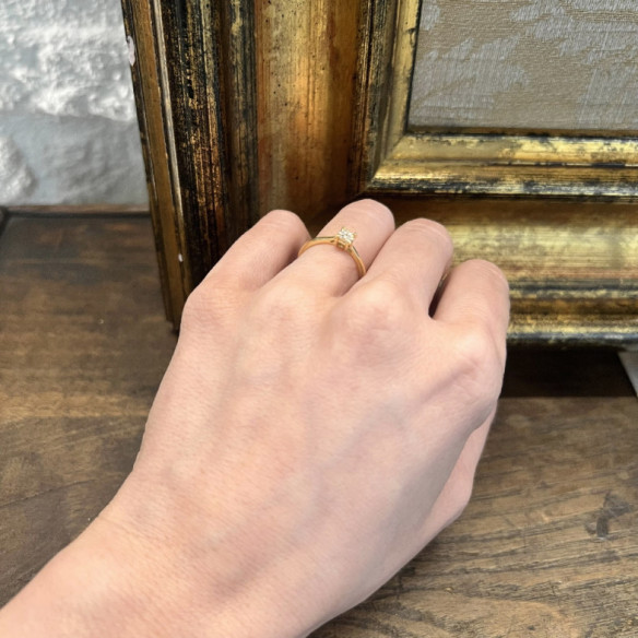 Anillo Diamantes Gardenia 0.10 Oro Amarillo - diseños actuales
