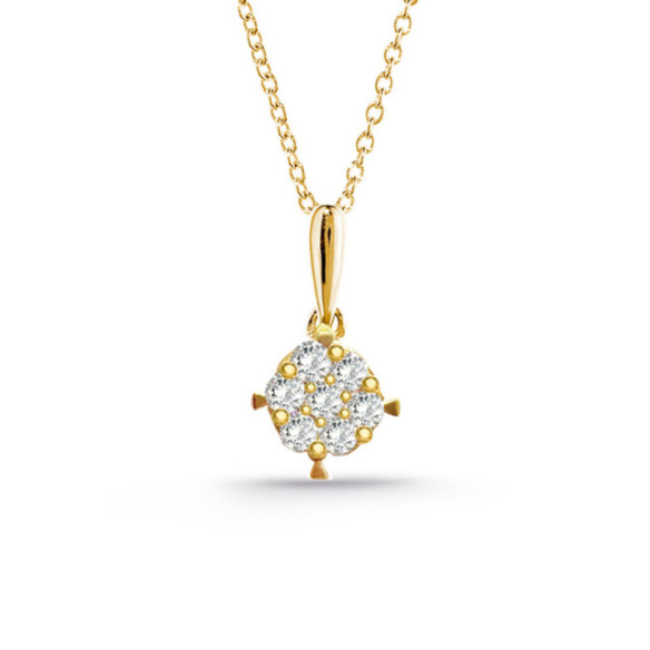Collar Diamantes Gardenia 0.10 Oro Amarillo - Colgantes de Diamantes