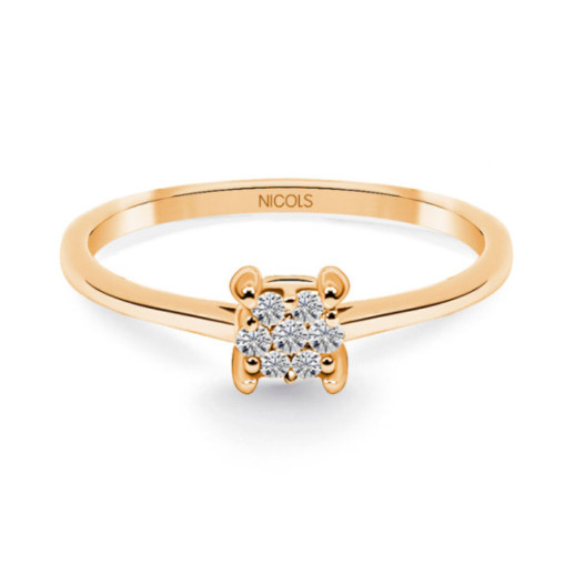 Anillo Diamantes Gardenia 0.10 Oro rosa - Anillos de Diamantes