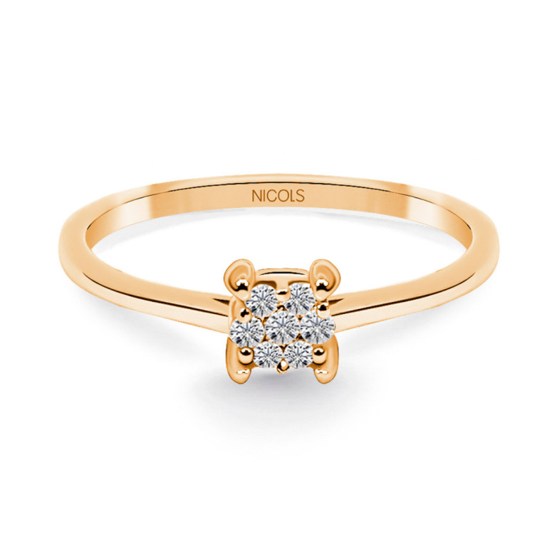Gardenia Diamond Ring 0.10 Pink Gold - Diamond Rings