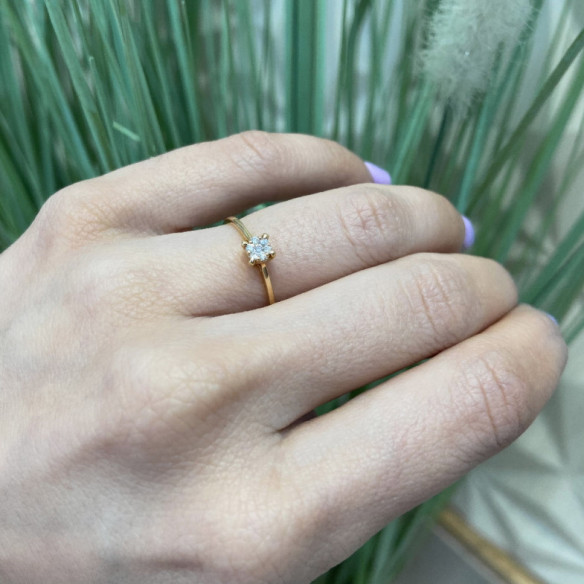 Gardenia Diamond Ring 0.10 Pink Gold - Diamond Rings