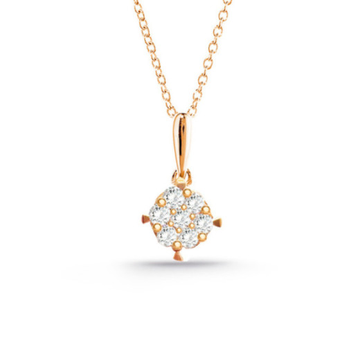 Gardênia Colar de Diamantes 0.10 Ouro Rosa - Pingentes de diamantes