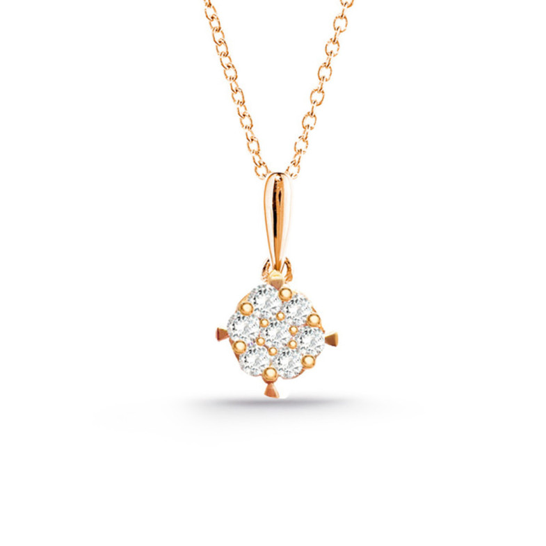Collar Diamantes Gardenia 0.10 Oro Rosa - Pendentifs de diamant