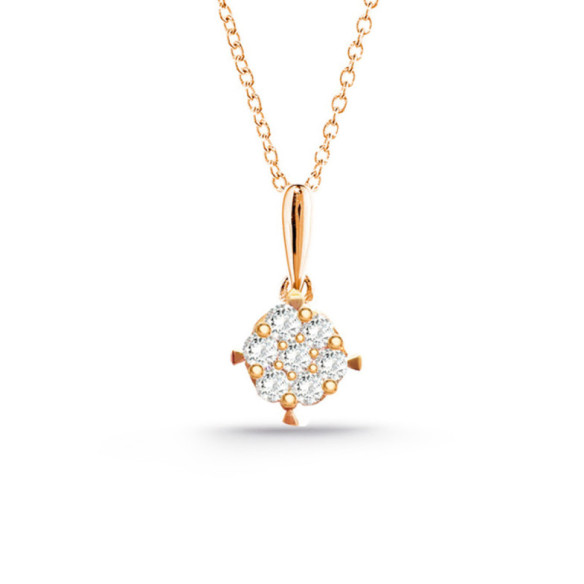 Collar Diamantes Gardenia 0.10 Oro Rosa - Pendentifs de diamant