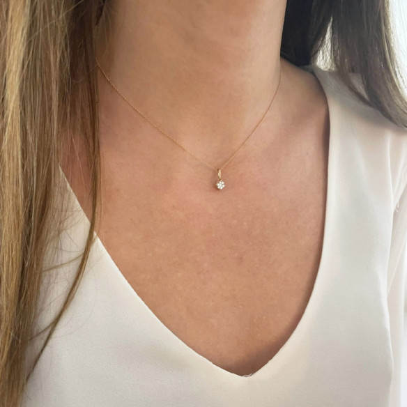 Collar Diamantes Gardenia 0.10 Oro Rosa - Pendentifs de diamant