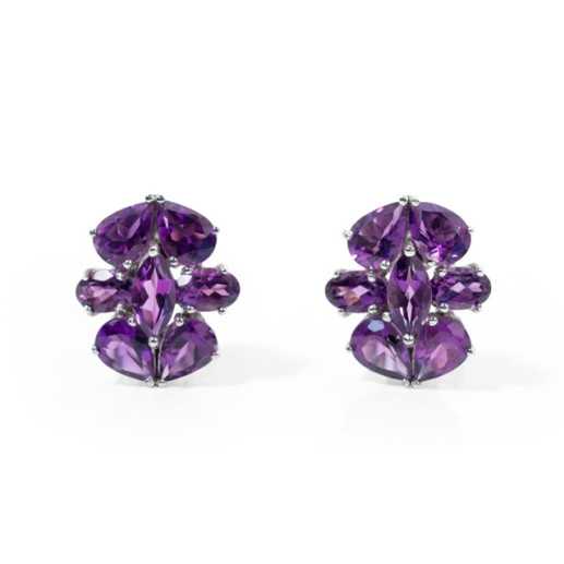 Pendientes Amatista Flor - Pendientes Otras Piedras de Colores