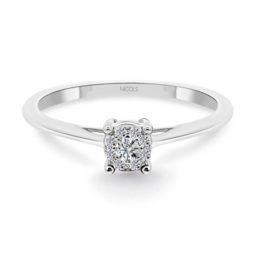 Gold Diamond Ring Rosette DETAIL - Brilliant Cut