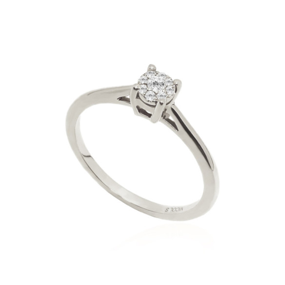 Oro anello Diamanti Roseton Dettagli - Brillante
