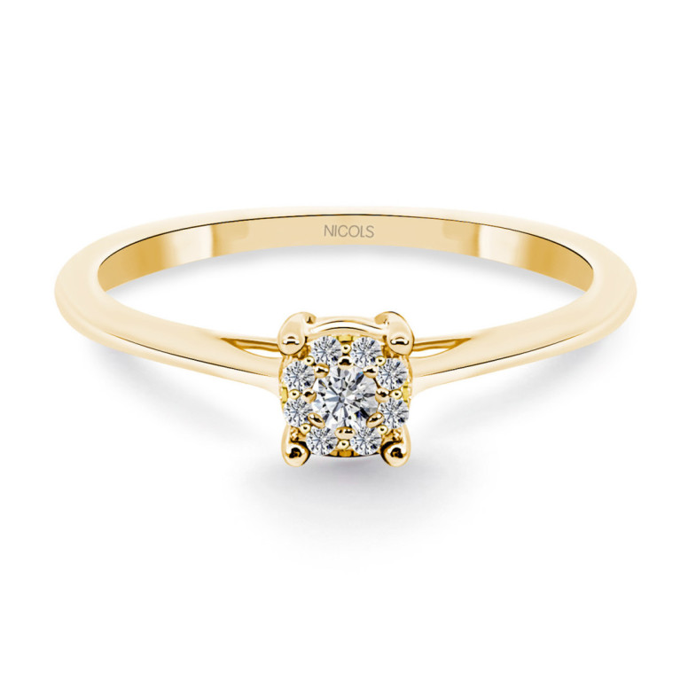 Anillo Oro Diamantes Rosetón Detail - Anillos de Diamantes