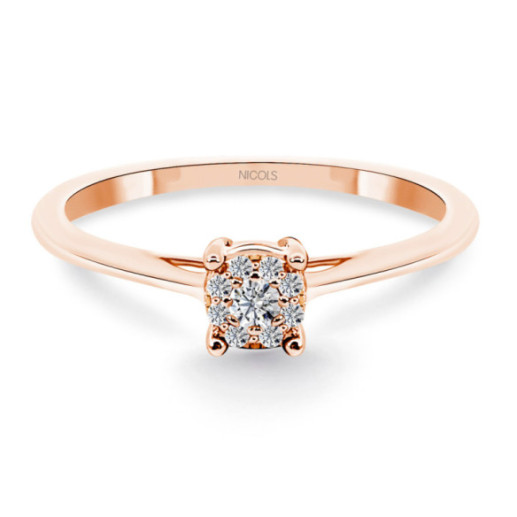 Anillo Oro Diamantes Rosetón Detail - Anillos de Diamantes