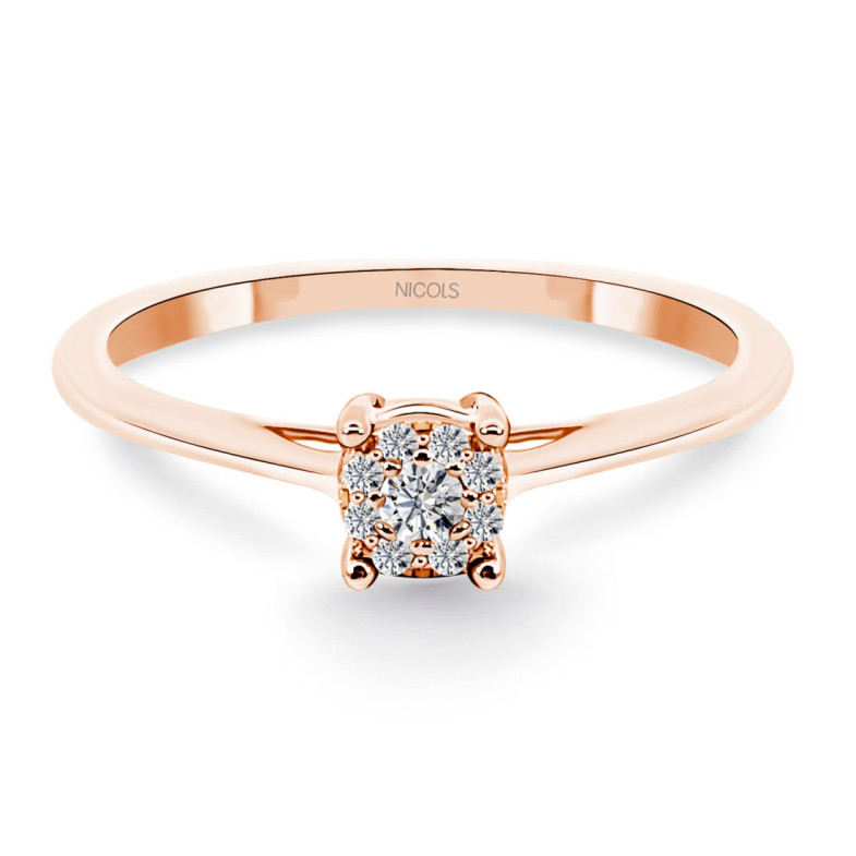 Anillo Oro Diamantes Rosetón Detail - Anillos de Diamantes