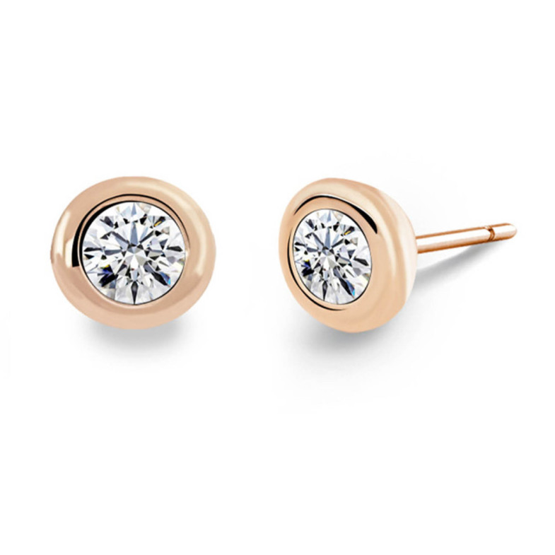 Diamant-Ohrstecker Chaton - verschlafenes