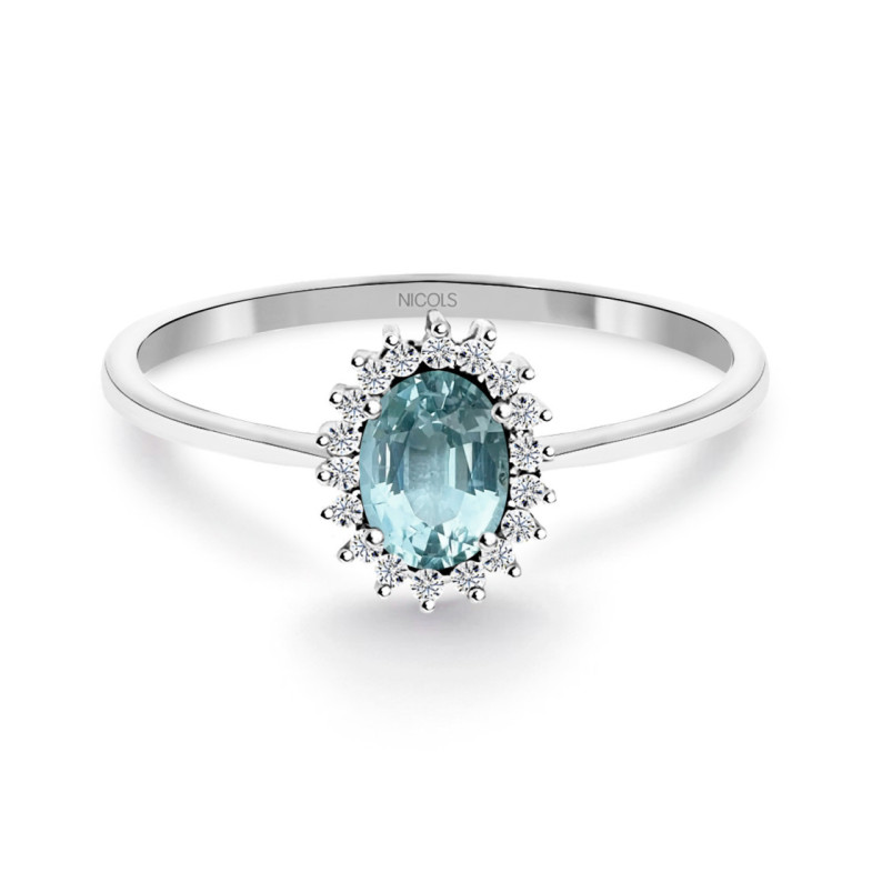 Anello Acquamarina e Diamanti Candy - Anelli altre pietre preziose