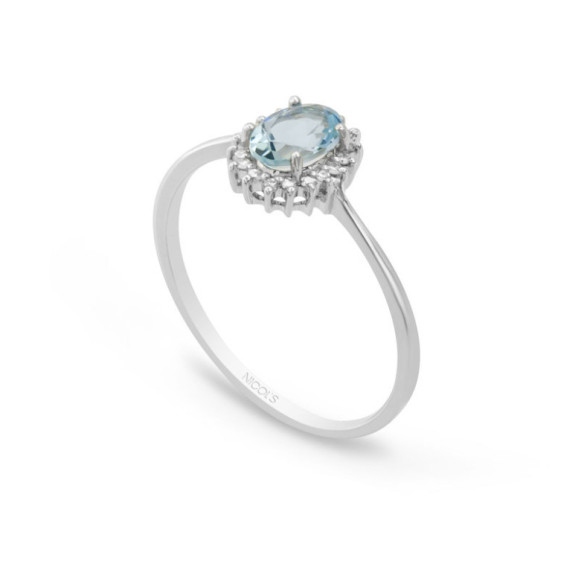 Anello Acquamarina e Diamanti Candy - Anelli altre pietre preziose