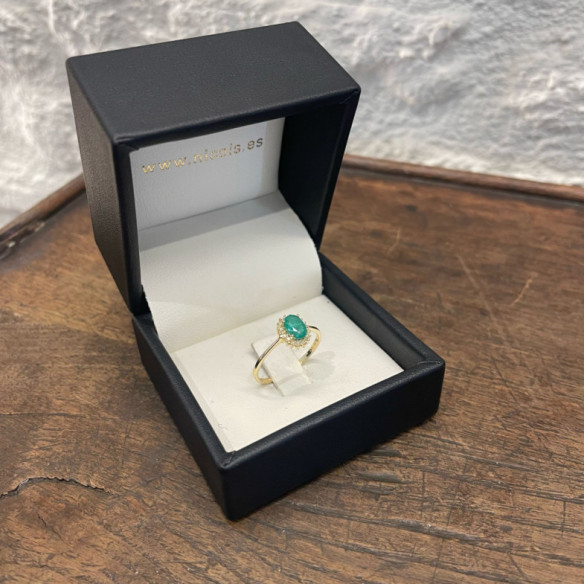 Anillo Esmeralda 0.50 Diamantes Candy Oro Amarillo - Anillos de Esmeralda