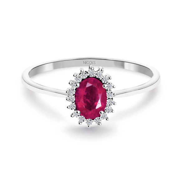 Anillo Rubí 0.50 Diamantes Candy - ANILLOS