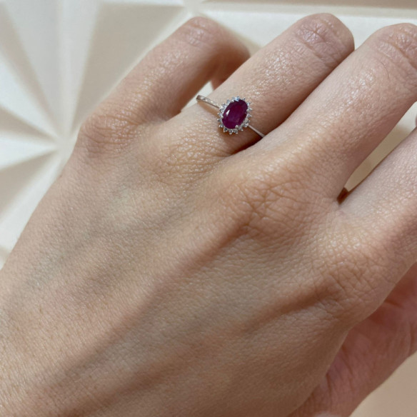Anillo Rubí 0.50 Diamantes Candy - ANILLOS