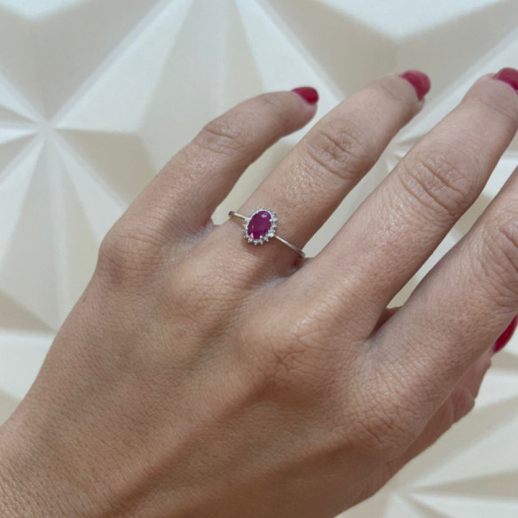 Anillo Rubí 0.50 Diamantes Candy - ANILLOS