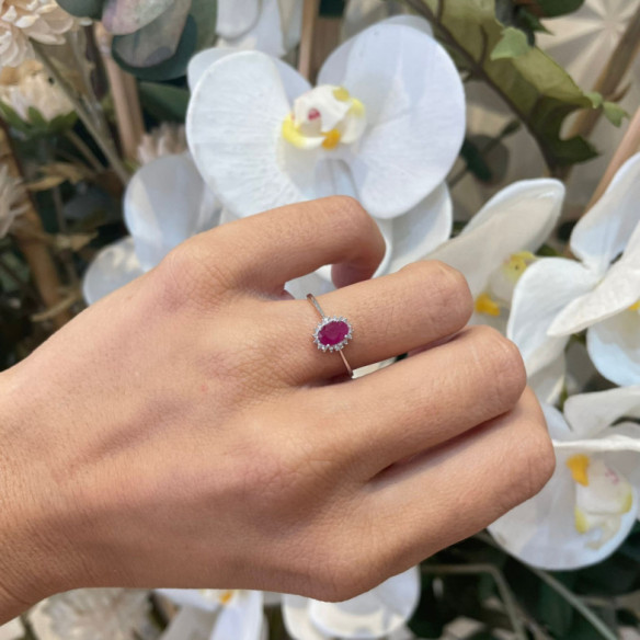 Anillo Rubí 0.50 Diamantes Candy - ANILLOS