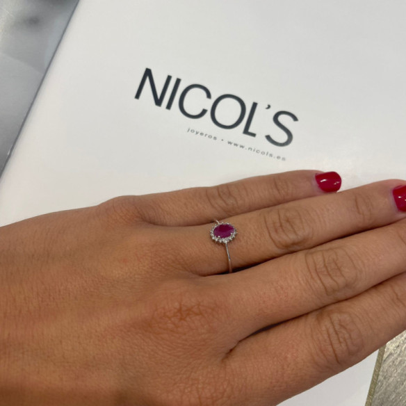 Anillo Rubí 0.50 Diamantes Candy - ANILLOS